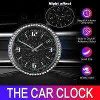 ☑ Car Clock Luminous Automobiles Auto Internal Stick-On Digital Watch Mechanics Diamond Quartz Clocks Ornament Car Accessories