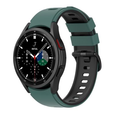 สำหรับ Samsung Galaxy Watch5 Pro สายนาฬิกาสายซิลิโคนสองสี45มม./5 44มม./5 40มม. (สีเขียวมะกอกสีดำ)