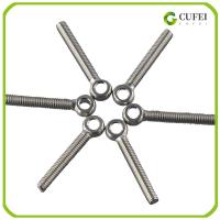 CUFEI 6PCS M6x40mm แหวนสกรูสำหรับยก เงินสีเงิน ทนทานสำหรับงานหนัก สลักเกลียวเดือย ทนทานต่อการใช้งาน 304สแตนเลสสตีล สลักเกลียวแบบห่วง ที่ยึดสำหรับยึด