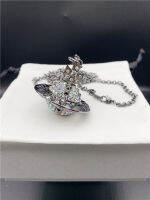 Vivienne Westwood Necklace-B8267โซ่หนาแบบสามมิติทรงปริซึมขนาดใหญ่ประดับเพชรเต็มรูปแบบ