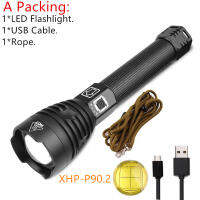 Super Bright, Powerful XHP- P90.2 LED Use 2*26650 Battery Torch ZOOM Flashlight Lantern Light