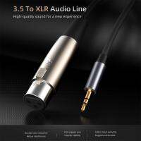 Milageto 1.5M XLR 3.5สเตอริโออะแดปเตอร์ขั้วไฟฟ้าชุบสีทองสายเคเบิล Mm สำหรับลำโพงโน้ตบุ๊ค