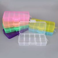 【hot】✧✸❧  10 Grids 7 Color Choose Adjustable Jewelry Beads Pills Tips Storage Hard Transparent Plastic