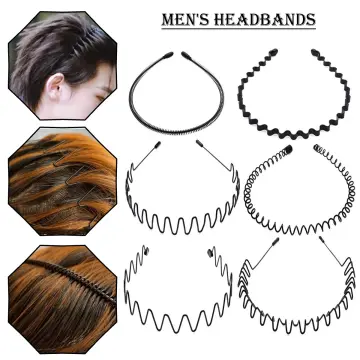 Metal Hair Headband Wave Style Hoop Band Comb Sports Hairband for