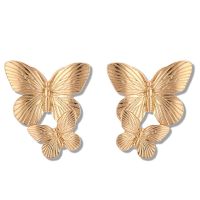 Gold Big Butterfly Earrings Dainty Gold Drop Earrings Statement Charm Earring Body Jewelry for Women and Girls
