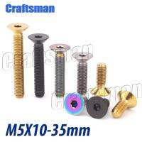 【CW】 1Pcs Titanium M5 x 10 12 15 20 25 35mm Flat Countersunk Screw