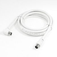 1pc White RF Right Angle Cable TV RF cable 1m 1.5m 2m RCA Coaxial Antenna Aerial Lead Cable Male to Male