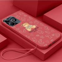 เคส Realme C53เคสนิ่มใส่โทรศัพท์ซิลิโคนเหลวป้องกันเคสกันกระแทกมือถือเรียบเนียนตัวการ์ตูนน่ารักหมีพร้อมสายคล้อง