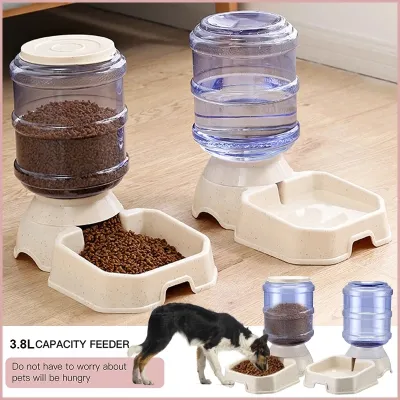 Automatic Pet Feeder Waterer Cat Dog Food Bowl Water Dispenser Large Capacity Bowl for Cats Dogs Feeding Drinking Cat Accessorie
