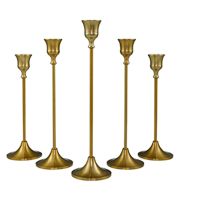 10X Vintage Decor Candlestick Holders Brass Gold Taper Candle Holders Metal Dinner Candle Holder