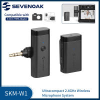 Sevenoak SKM-W12.4GHz Mini Lavalier Mic ไมโครโฟนไร้สายพร้อมอะแดปเตอร์ที่ถอดออกได้เข้ากันได้กับ3.5มม. Type-C/apple Lightning,แท็บเล็ตมาร์ทโฟน,กล้องบันทึก Live TikTok Vloggers ไมโครโฟน