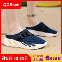 【QZBear】รองเท้าครึ่งเกาหลีสำหรับผู้ชายครึ่งรองเท้าแตะแบนชายหาดระบายอากาศหนุ่มรองเท้าแตะรองเท้าขี้เกียจรองเท้าไม่มีส้นสำหรับผู้ชาย 20