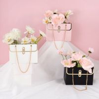 1PC Portable Rose Flower Box Flower Shop Flower Wrapping Bag Wedding Valentines Day Gift Decoration Rectangular Handbag Gift Wrapping  Bags