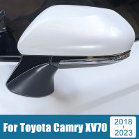 กระจกมองหลังรถยนต์ทำจากสเตนเลสสำหรับ Toyota Camry 70 XV70 2018-2021 2022 2023ที่ครอบแถบสติ๊กเกอร์อุปกรณ์ประดับตกแต่ง