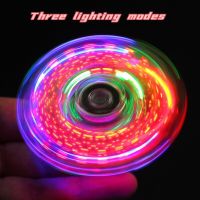 Crystal Luminous LED Light Fidget Spinner Hand Top Spinners Glow in Dark EDC Stress Relief Toys Kinetic Gyroscope for Children Fidget Spinners  Cubes