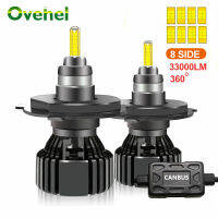 OVEHEL H4 H11 LED 360 33000LM 110W Canbus 9012 HIR2 H7 H1 H3 H8 D1S D2S HB3 9005 HB4 9006 Led Car Headlight 6000K Fog Lamp 12V