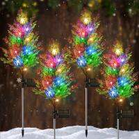 1pc Christmas Tree Solar Candy Cane LED Lights Home Festival Decoration Garden Courtyard Waterproof Lawn Lamp Outdoor Xmas Decor