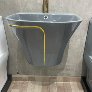 CHẬU LAVABO TREO TƯỜNG XÁM VÂN VÀNG, CHẬU RỬA MẶT, RỬA TAY