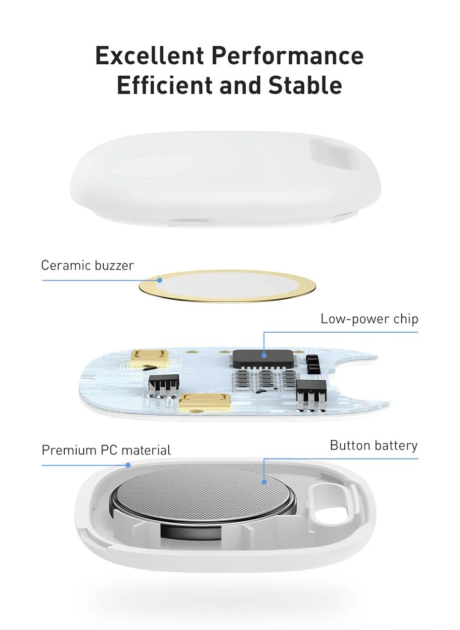 Pin của Tag Bluetooth Baseus T2 Pro sử dụng được trong 12 tháng