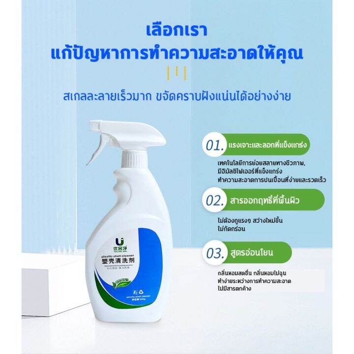 10ปีไม่เหลือง-น้ำยาล้างพลาสติกเหลือง-500ml-น้ำยาทำความสะอาดเคสพลาสติก-สำหรับพลาสติก-พื้นไม้-หินอ่อน-สลายคราบทันที