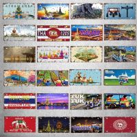 30X15CM Vintage Thailand Travel Poster Metal Sign Unique Gift License Plate Wall Bar Home Decoration Tourism Crafts DC-0314A