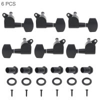 6ชิ้นสีดำกีตาร์ปรับแต่งหมุดล็อคจูนเนอร์โลหะ3R 3L หัวตารางทั้งหมดปิดหัวเครื่องสำหรับ40 41นิ้วอะคูสติกกีต้าร์พื้นบ้าน