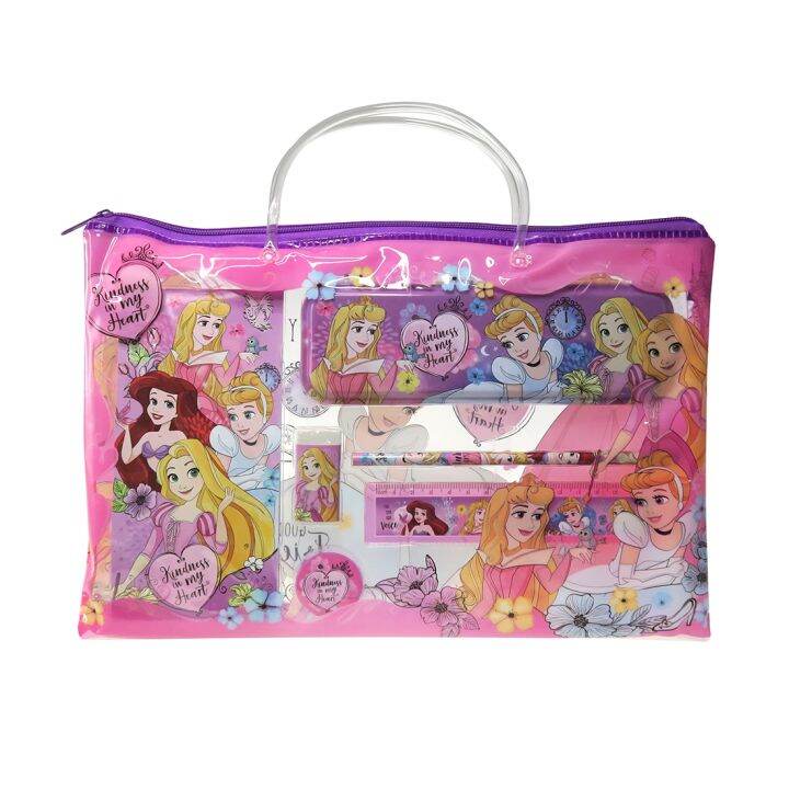 Disney Princess Stationery Set With Transparent Document Bag | Lazada