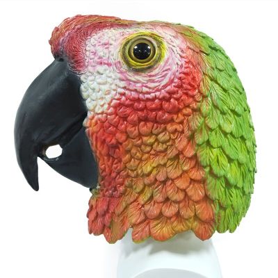 Novelty Parrot Mask Latex Animal Bird Head Mask For Halloween Costume Headgear Cosplay Party Props
