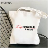 【CW】 Greys Anatomy shopping bag tote reusable bolsa shoping sacola sac cabas tissu