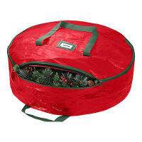 Christmas Wreath Storage Bag Durable Tarp Material,Zippered,Reinforced Handle Easy to Slip The Wreath in