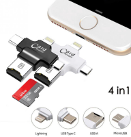 4 in 1 Micro USB Type C 8 Pin TF Card OTG การ์ดรีดเดอร์ พร้อมเมมโมรี่32GB