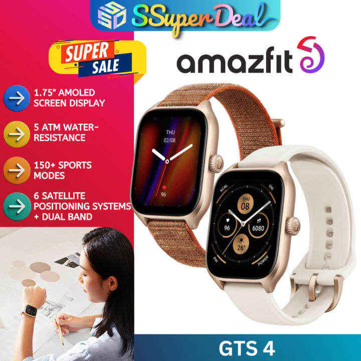 Amazfit GTS 4 Smart Watch for Women, Dual-Band GPS, Alexa Built-in