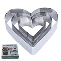 Big Cake Mold Hexagon Heart Flower Round Shape Stainless Steel Cake Cutter Silver Molding Mousse Circle Baking Tools M497 Bread  Cake Cookie Accessori