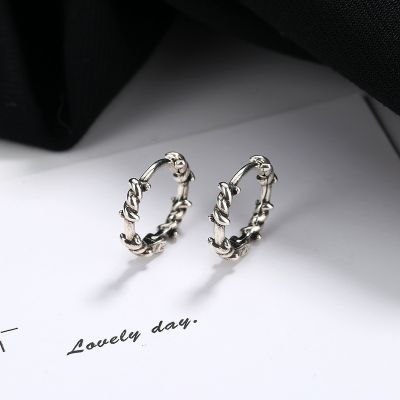 Personality Fashion Irregular Barbed Wire Thorns Hoop Earrings for Men Women Cool Glamour Street Party Prom Jewelry