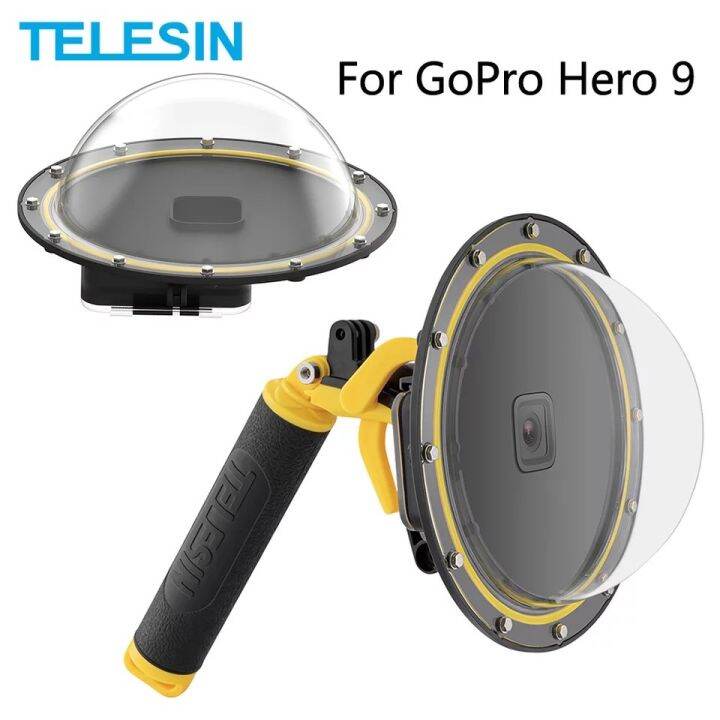 gopro-hero-12-11-10-9-dome-port-telesin-6-โกโปร-9-10-11-12-โดมพอร์ต-พร้อมที่กดชัตเตอร์-ยี่ห้อ-telesin