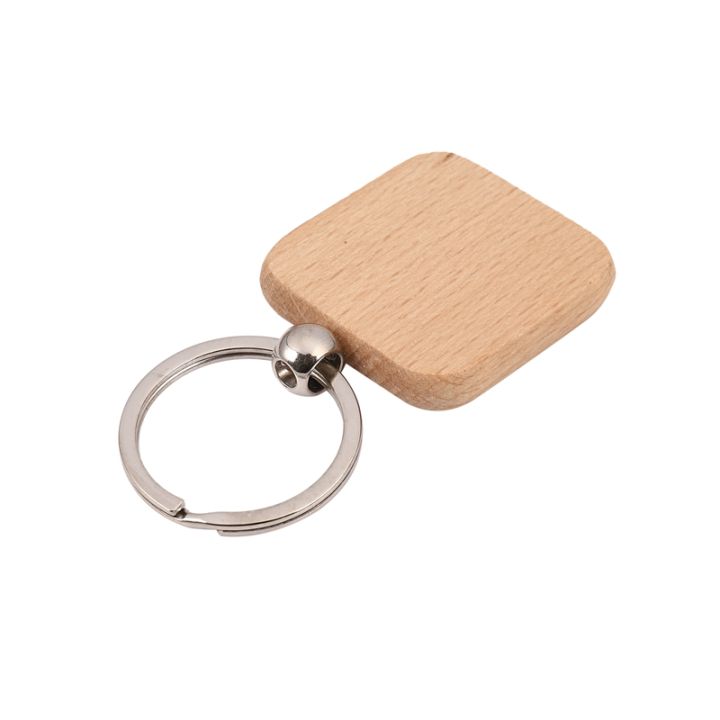 60pcs-blank-square-wooden-keychain-diy-key-tag-gift