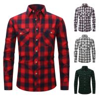 Men New Shirt Clothing Casual Shirts 2022 Oversized Business Slim Mens Gentleman Autumn For Long Retro Plaid Fashion Sleeve