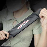 【CC】❃☊  2Pcs Carbon Car Seatbelt Shoulder Protector Cover Safety Ornament Cooper Works