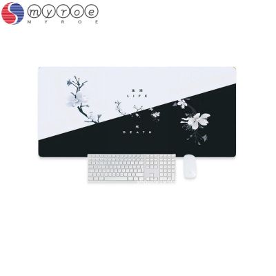 MYROE Gaming Mouse Pad, Death Life Large Mice Mat, Flower Black White Cherry Blossom Desk Pads Office