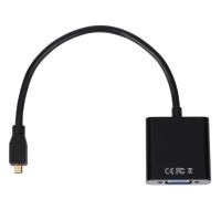 Adaptor Konverter Kabel Video Profesional Kompatibel dengan VGA Micro 1080P untuk Komputer Laptop PC Hitam