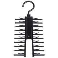 Necktie Cross Hanger Compact Closet Organizer Adjustable Criss-Cross Design Black