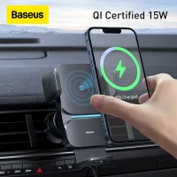 Baseus 15W Automatic Alignment Car Phone Holder Wireless Charger Mount For Samsung iPhone Xiaomi Air Vent Holder For Phone 4.7-7.5 inches