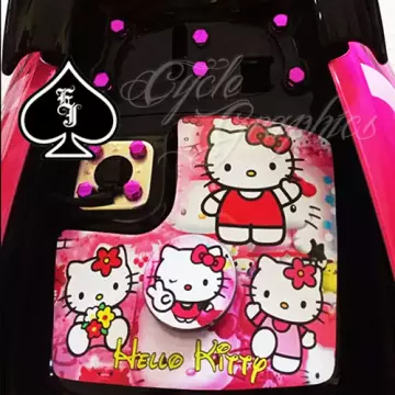 thai sticker #74 pink hello kitty waterproof non fading vinyl stickee