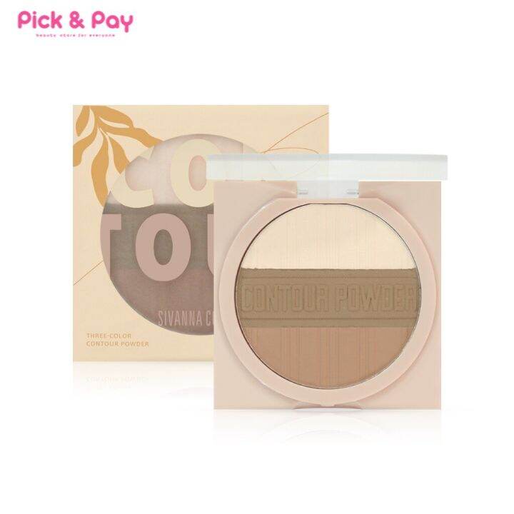 คอนทัวร์ เนื้อฝุ่น สร้างเงาบนใบหน้า SIVANNA THREECOLOR CONTOUR POWDER