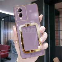 เคสโทรศัพท์ VIVO Y17S แผ่นนิ่มแฟชั่นพร้อมตัวยึดหัวเข็มขัดเหล็กสี่เหลี่ยมปลอกซิลิโคน Vivo Y17s กันกระแทกฝาหลัง