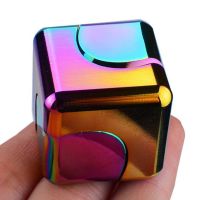 Square Fidget Spinner Cube EDC Metal Alloy Gyro Magic Dice Desk Vent Stress Relief Educational Toys for ADHD Autism Kids Adult s