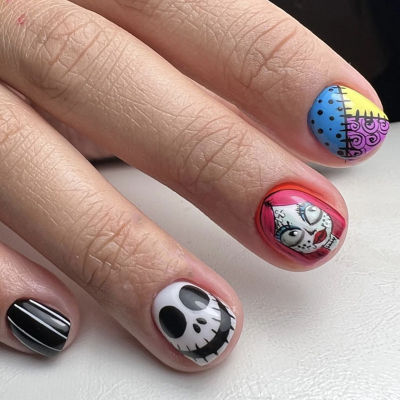 Short False Nail Halloween Style Eco-friendly Reusable Resin Artificial Nail for Women and Girl Party Activity