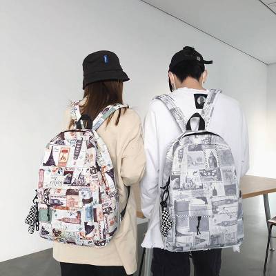 Graffiti Backpack for Women Men Student Large Capacity Waterproof Printing Personality Multipurpose ulzzang Bags