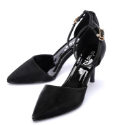 Giày nữ, Giầy búp bê bít gót đế cao 7 cm màu đen