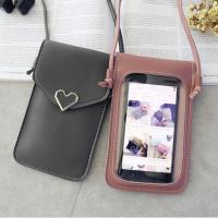 Women Crossbody Phone Bag Lightweight Leather Phone Purse Portable Cell Phone Pouch Shoulder Bag With Phone Touchscreen Pocket